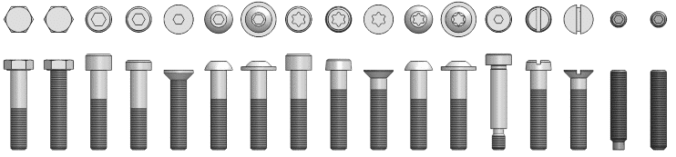top and side view or 17 fastener models